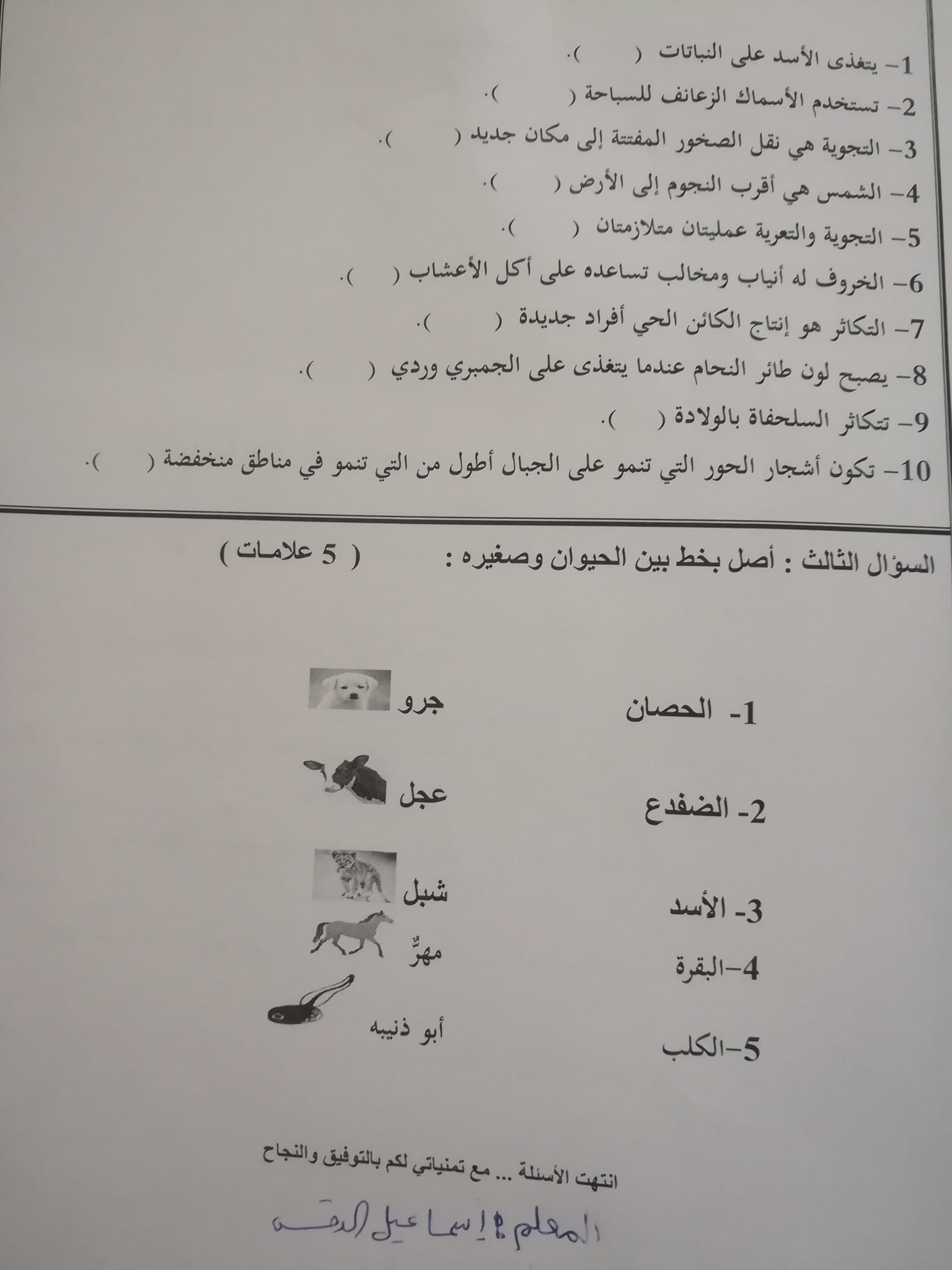 MzIzNTEyMQ87872 صور امتحان نهائي لمادة العلوم للصف الثاني الفصل الاول 2021 نموذج وكالة